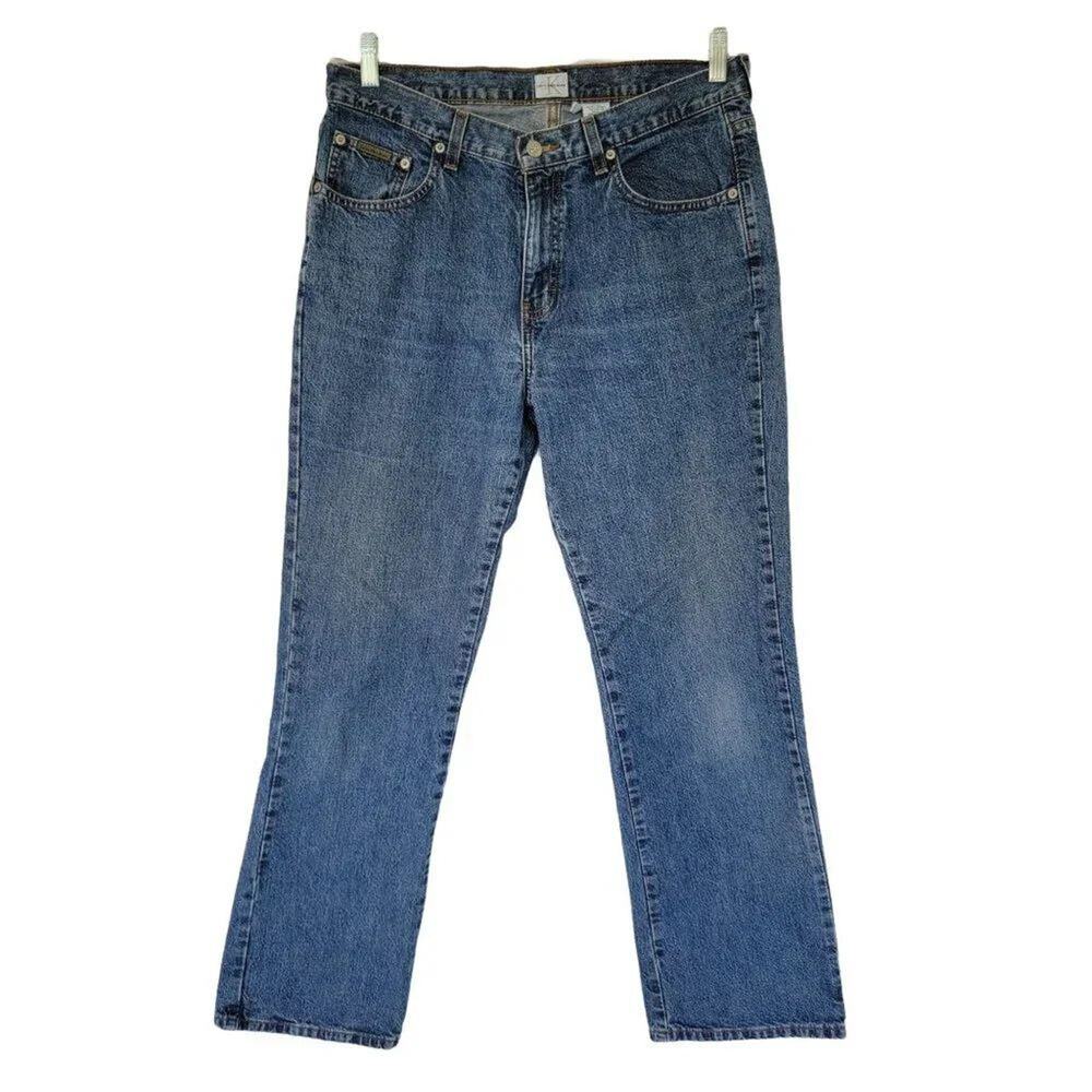 Calvin Klein Jeans Womens Size 12 Bootcut Blue Medium Wash Denim Cotton Classic